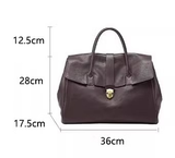 Coffee Brown Spacious Women's PU Leather Tote Bag with Laptop Compartment V888-ELOSUNG28569