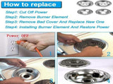 4-Piece Stainless Steel Pan Set,Exact Fit Stove Burner Rings Replacement for W102725,Electric Range V1369-AZ3-W-14639
