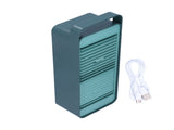 Double Fan Blade Rotating Fan USB Charging Desktop Electric Fan for Office Home DormitoryGreen V1294-YM0721-3113210053111