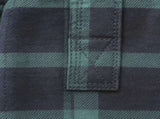 Mens Flannelette Long Sleeve Pullover Shirt 100% Cotton Flannel - Half Placket - Green/Navy - 8XL V563-FS-HP22-82-8XL