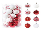 40PCS Xmas Tree Ball Plastic Lightweight Easy to Hang Ball Xmas Ball Decorations Ornaments for V1294-YM0901-3115240093212