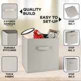 SORTI 27x28x27 CM Dark Blue 8-Pack Foldable Storage Cubes - Fabric Bookcase Organizers for Toys and V510-SML_DARKBLUE_8X