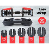 Everfit 24kg Dumbbells Adjustable Dumbbell Weight Plates Home Gym FIT-K-DB-24KG