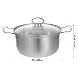 1Set Lightweight Stainless Steel Kitchen Pot Set Includes Frying Pan and Stock Pot V1370-AZ4-15437