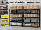 Giantz Garage Shelving 2.4X1.8m Warehouse Rack Storage Shelves Workshop Racks Steel WR-F-12050-180BKX2