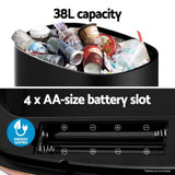 Devanti 38L Motion Sensor Bin Rubbish Automatic Black SB-40L-S06-BK