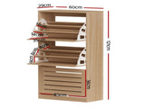 Artiss Shoe Cabinet Storage Drawer 45 Pairs Pine FURNI-N-SHOE-3D-WD