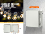 Outdoor Electrical Junction Box, 300 x 200 x 180 mm, ABS Plastic Electrical Enclosure Box with V952-SLJXHABS12X86XOWLV0