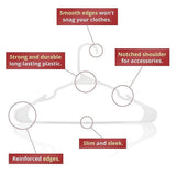 White Plastic Hangers, Clothes Hangers Perfect for Everyday Standard Use, Clothing V1192-AZ-W-22973