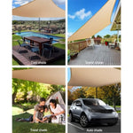 Instahut Shade Sail 2x4m Rectangle 280GSM 98% Sand Shade Cloth SAIL-DL-H-2X4-C-SA