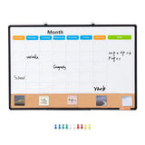 36x 24 Monthly Calendar Whiteboard & Cork Board Combo with Aluminum Frame 2-in-1 Magnetic Dry Erase V767-VVR-RMB36X24RLBBZZZDYV0