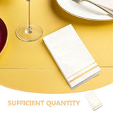 Elegant White Paper Napkins with Edge for Parties and Events, 100 Count Disposable Napkins V1366-AZ2-W-17462