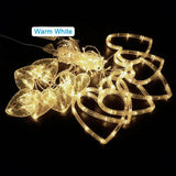 Waterproof Heart-Shaped LED Curtain String Lights V728-PBHF02677