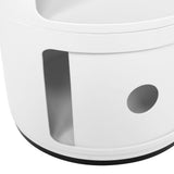2 Layers Modern Bedside Table Bedroom Side End Stand Multi Functional Round Storage Unit V1294-YM0901-JY37179