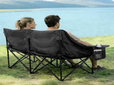 Levede Double Camping Chair Folding Outdoor Portable Fishing Picnic Travel Seat OD1075-GY-D-AU