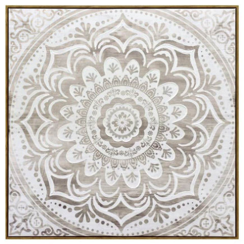 100X100cm Earthy Emanation Dark Wood Framed Canvas Wall Art V411-SOK-HMTWF-20263SD