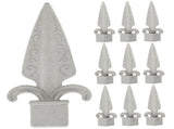 10Pcs Galvanized Aluminum Fence Toppers for Outdoor Fence Finial in Yard 13.50X6.70X3.00CM V1366-AZ2-W-22831