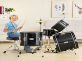 Kids Drum Set, 5-Piece, 406.4 mm Beginner Full Drum Set with Bass Toms Snare Floor Drum Adjustable V952-WJTJZG5JT16HCA94HV0