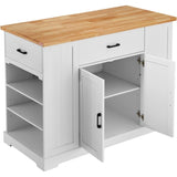 VEVOR Kitchen Island Cart Storage Cabinet Serving Cart with Drawer & Shelves V952-BFBGDKYDCFBS8BJFXV0