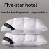 Five-Star Hotel Pillows Ultra-Fine Fiber Pillows Plush Pillows Pink Pillows - Blue - Size L V1347-115-50487-BLU-L