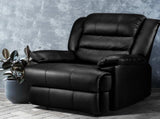 Artiss Recliner Chair Leather Black Cissy RECLINER-A8-BK-AB