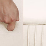 Side Table Storage Ottoman - Velvet Padded Stool Vanity Footstool REMY CREAM BEIGE V274-FT-BL-250106-BE