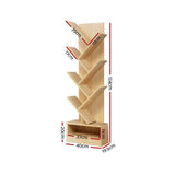 Artiss Tree Bookshelf 7 Tiers - ECHO Oak FURNI-E-SHELF-7T-NT