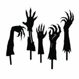 5 Pack Halloween Black Hands Yard Signs, Zombie Hands Coming Out of Ground, Spooky Outdoor Lawn V1366-AZ2-W-15272