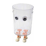 Transparent Plastic Trash Can with Cute Eyes and Feet Design for Kitchen Bathroom Bedroom Office V1366-AZ2-W-14697