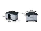 PaWz Dog Kennel Outdoor Indoor Plastic L Grey PT1080-L-GY