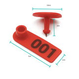 1-100 Cattle Number Ear Tag 5x2cm Set - Mini Red Cow Sheep Pig Livestock Label V238-SUPDZ-39973712756816