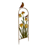 Arched Garden Stake w Yellow Flowers 91cm V637-71312STK
