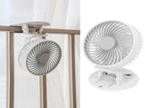 Portable Desk Fan 3 Speed Wind Mini Desktop Fan with Clip for Home Office and BedroomWhite V1294-YM0721-3113210022511