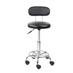 Artiss 2x Salon Stool Swivel Chair Backrest Black SALON-B-4128-BKX2