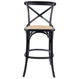 Aster Crossback Bar Stools Dining Chair Solid Birch Timber Rattan Seat - Black V315-VOD-CAFE-13