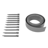 Plastic Garden Border Wood Grain Pattern Flat PE Landscape Edging Kit with Fixing Nails 10M Gray V1294-YM0901-3111240054912