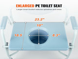 Commode Chair, Bedside Commode with Drop-Down Arms and Detachable Backrest, 5-Level Adjustable V952-WLKBSGYZD1009SMAXV0