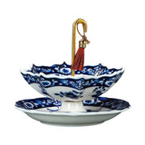 Umbrella-Shaped Ceramic Tea Infuser Classic Blue White Tabletop Decor Tea Strainer 4.57x4.06in V1369-AZ3-W-14775