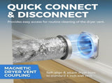 Magnetic Dryer Vent Coupling Airtight Seal Dryer Vent Connector Kit Easy to Clean Quick Connector V1192-AZ-W-5192