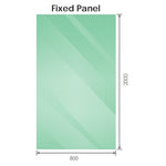 120x80cm Corner Frameless Shower Screen with White Channel and SS Hinges, Round Handle V63-940721