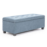 Storage Ottoman Stool 102cm Fabric LIGHT GREY BLUE V274-FT-GQ003-LGY