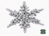 Jingle Jollys 60cm Flocked Snowflake Christmas Wreath Garland Pre-Lit 40 LED Light Decor XM-WRE-SNFL-2FT-LED