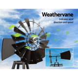 Garden Windmill 120cm Metal Ornaments Outdoor Decor Ornamental Wind Mill GWM-120CM-BR