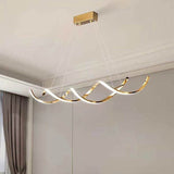 120cm Modern Minimalist Titanium Gold Pendant Light Adjustable LED Chandelier V255-L-24122-G-120