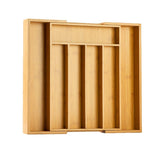 Silverware Organizer Drawer Organizer Expandable Bamboo Utensil Holder Cutlery Tray for V1366-AZ2-W-18363