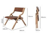 Levede 4x Dining Chairs Foldable PU Tan CH1099-2-TANX2