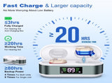 Rechargeable In-the-Ear Hearing Aids with Charging Case and LCD Display Ultra-Compact Sound V1107-CS-BLCHL