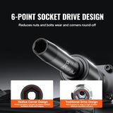 VEVOR 1/2" Drive Impact Socket Set, 11 Piece Deep Socket Set SAE 3/8"-1", 6 Point CR-V Alloy Steel V952-CJT12SAECRV11JO1IV0