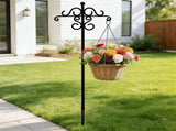 61in Heavy Duty Shepherd Hook, Black Iron Garden Stake with Ornate Scrollwork for Hanging Plants V1192-AZ-W-19900