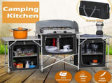 Deluxe Aluminium Foldable Camping Kitchen Picnic Cupboard Bench Table Windshield V610-CAMKIT-MT-2